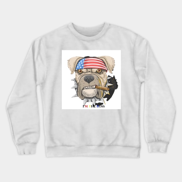 Pitbull American punk head dog Crewneck Sweatshirt by lemirbashir
